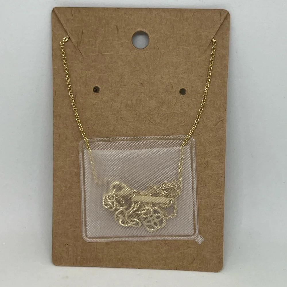 NEW Druzy Pendant Necklace Yellow Gold Chain Dainty Gift Drusy‎ Feminine Jewelry